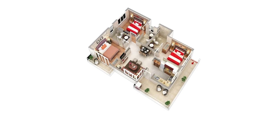 3 BHK · 1500 sq. ft.