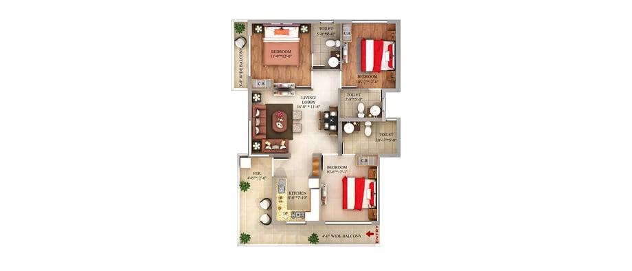 3 BHK · Premium